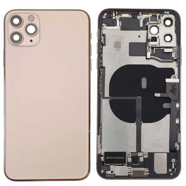GemTech Apple Uyumlu iPhone 11 Pro Max Kasa Kapak Gold Dolu