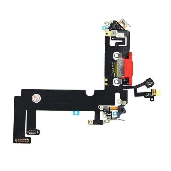 GemTech Apple Uyumlu iPhone 12 Mini Şarj Soketli Mikrofon Filmi Flex Kırmızı