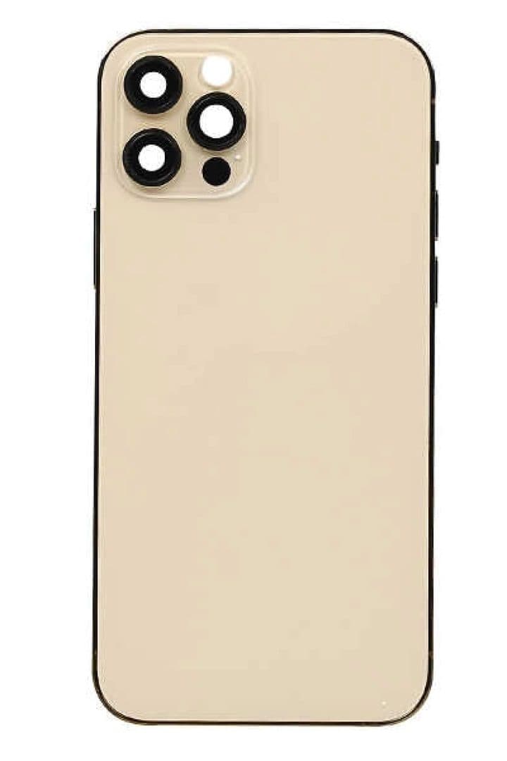 GemTech Apple Uyumlu iPhone 12 Pro Kasa Kapak Gold Dolu