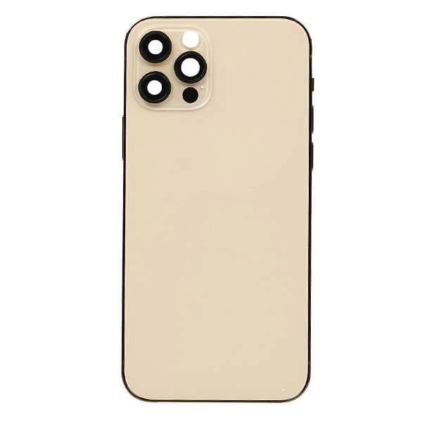 GemTech Apple Uyumlu iPhone 12 Pro Kasa Kapak Gold Dolu