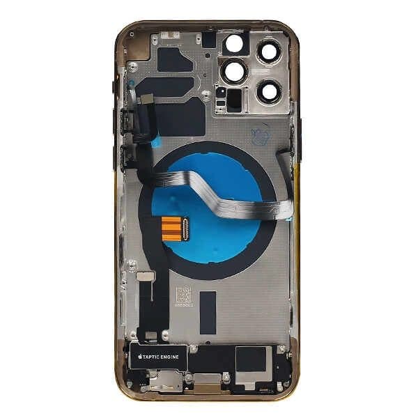 GemTech Apple Uyumlu iPhone 12 Pro Kasa Kapak Gold Dolu