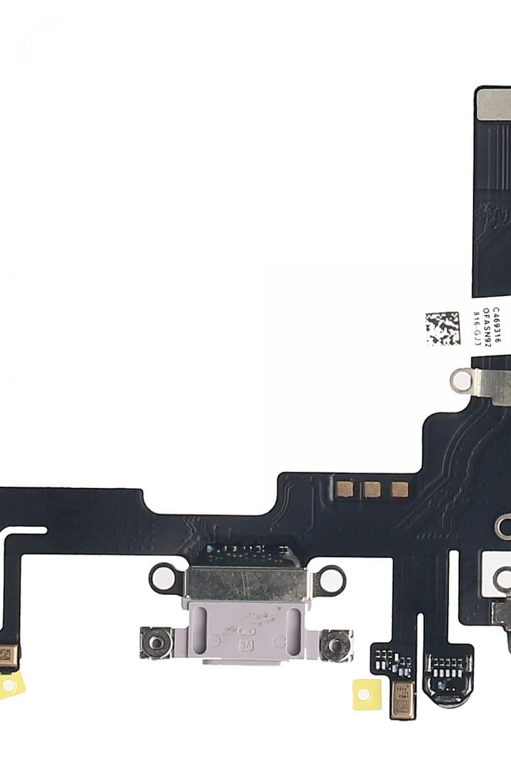 GemTech Apple Uyumlu iPhone 14 Şarj Soketli Mikrofon Filmi Flex Koyu Mor