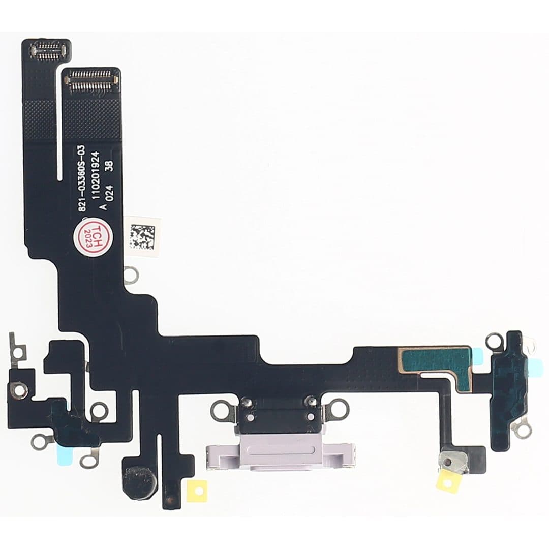 GemTech Apple Uyumlu iPhone 14 Şarj Soketli Mikrofon Filmi Flex Koyu Mor