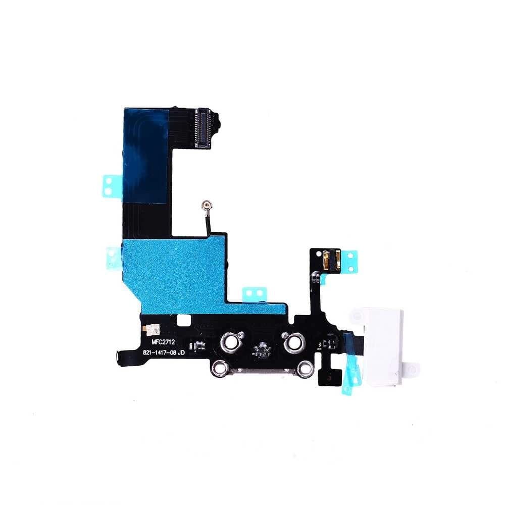 GemTech Apple Uyumlu iPhone 5 Kulaklık Soketli Şarj Soketli Film Flex Beyaz