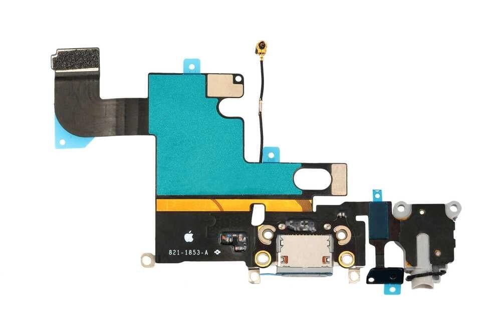 GemTech Apple Uyumlu iPhone 6 Kulaklık Soketli Şarj Soketli Film Siyah