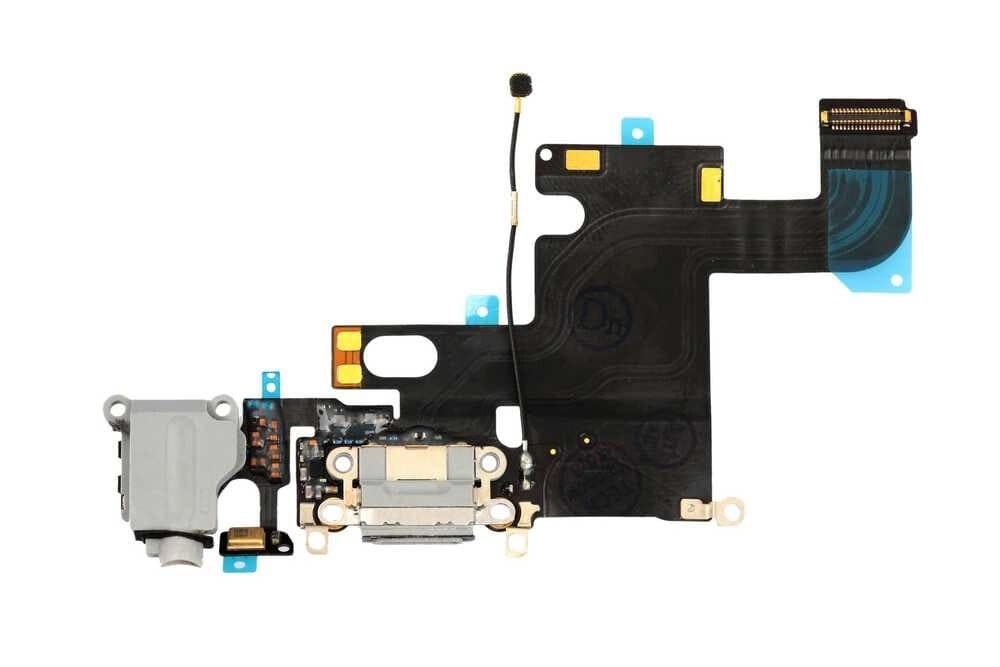 GemTech Apple Uyumlu iPhone 6 Kulaklık Soketli Şarj Soketli Film Siyah