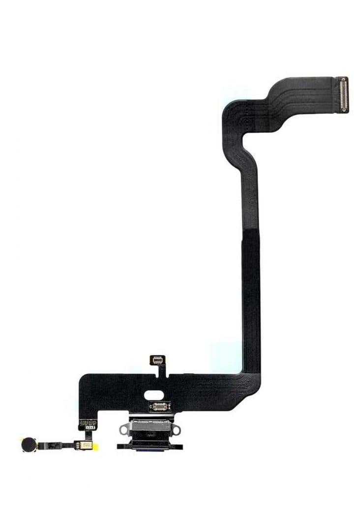 GemTech Apple Uyumlu iPhone Xs Şarj Soketli Mikrofon Filmi Flex Siyah