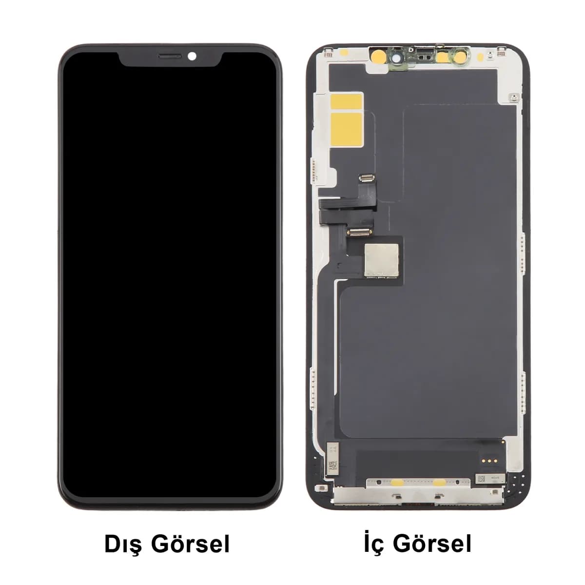 Gemtech Apple iPhone 11 Pro Max Uyumlu GX Oled Lcd+Dokunmatik+Çıtalı (Siyah)