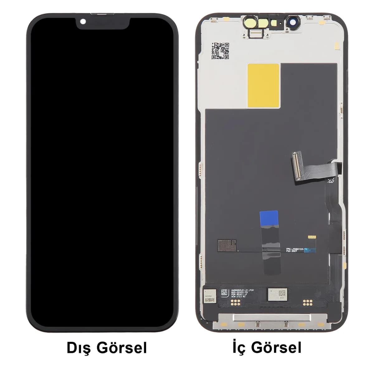 Gemtech Apple iPhone 13 Pro Uyumlu Diagnostics Lcd+Dokunmatik+Çıtalı (Siyah)
