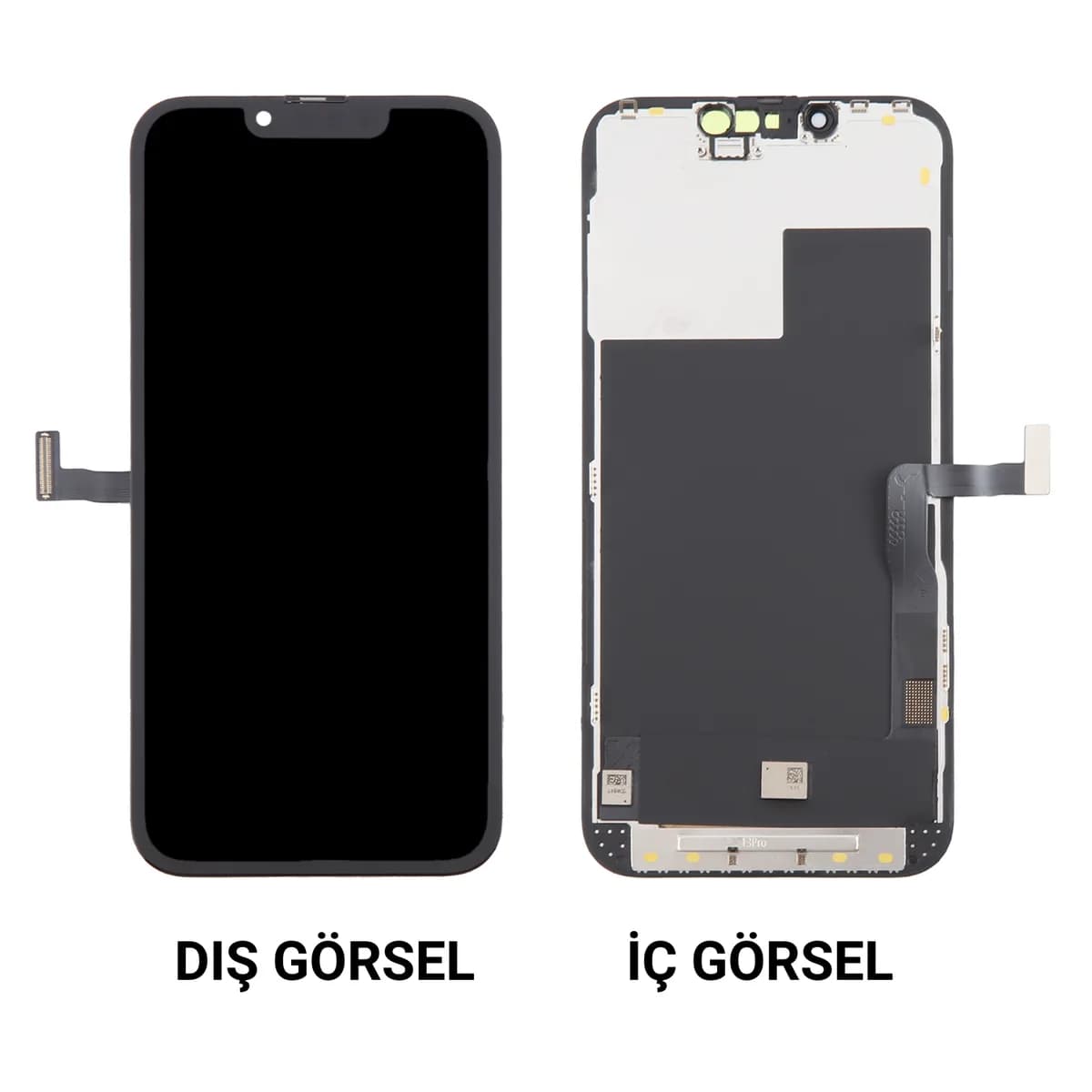 Gemtech Apple iPhone 13 Pro Uyumlu GX Oled Lcd+Dokunmatik+Çıtalı (Siyah)