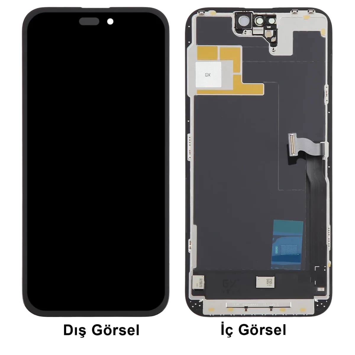 Gemtech Apple iPhone 14 Pro Max Uyumlu GX Oled Lcd+Dokunmatik+Çıtalı (Siyah)