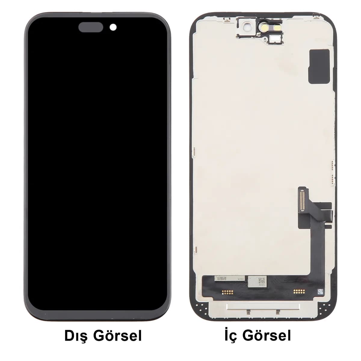 Gemtech Apple iPhone 15 Uyumlu Diagnostics Lcd+Dokunmatik+Çıtalı (Siyah)