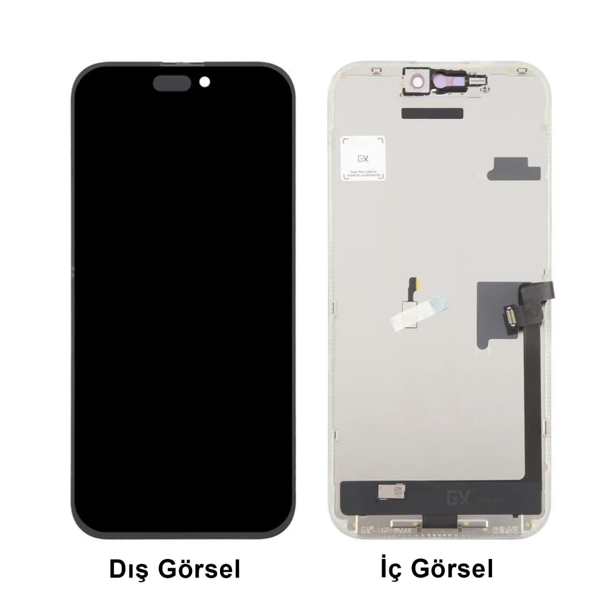 Gemtech Apple iPhone 16 Pro Max Uyumlu GX Oled Lcd+Dokunmatik+Çıtalı (Siyah)