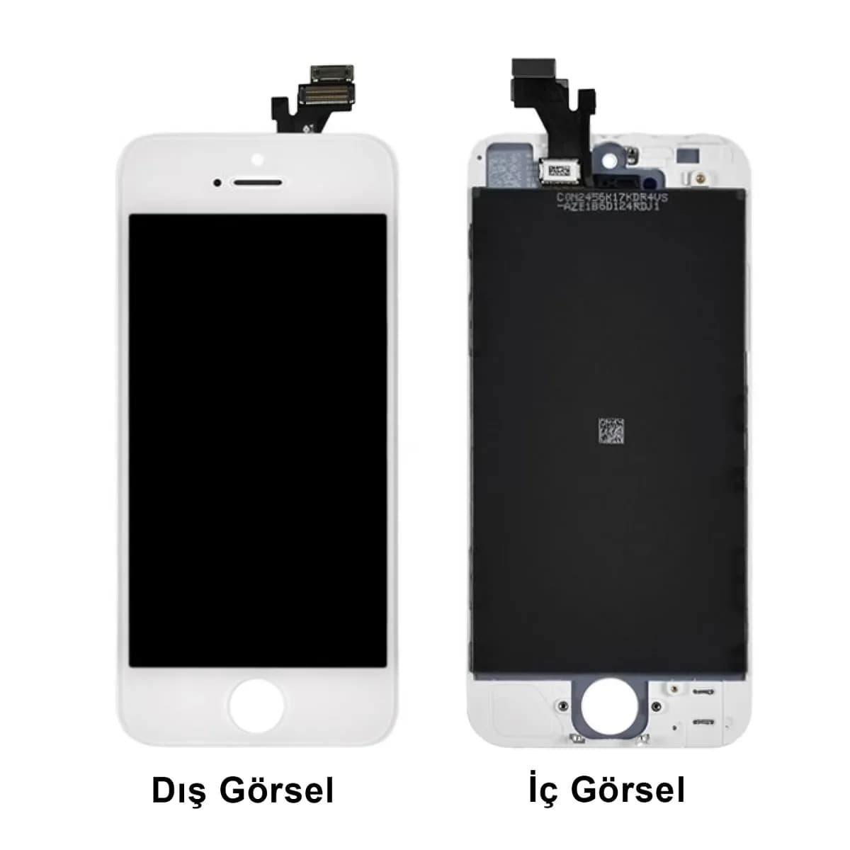 Gemtech Apple iPhone 5 Uyumlu Org Lcd+Dokunmatik+Çıtalı (Beyaz)