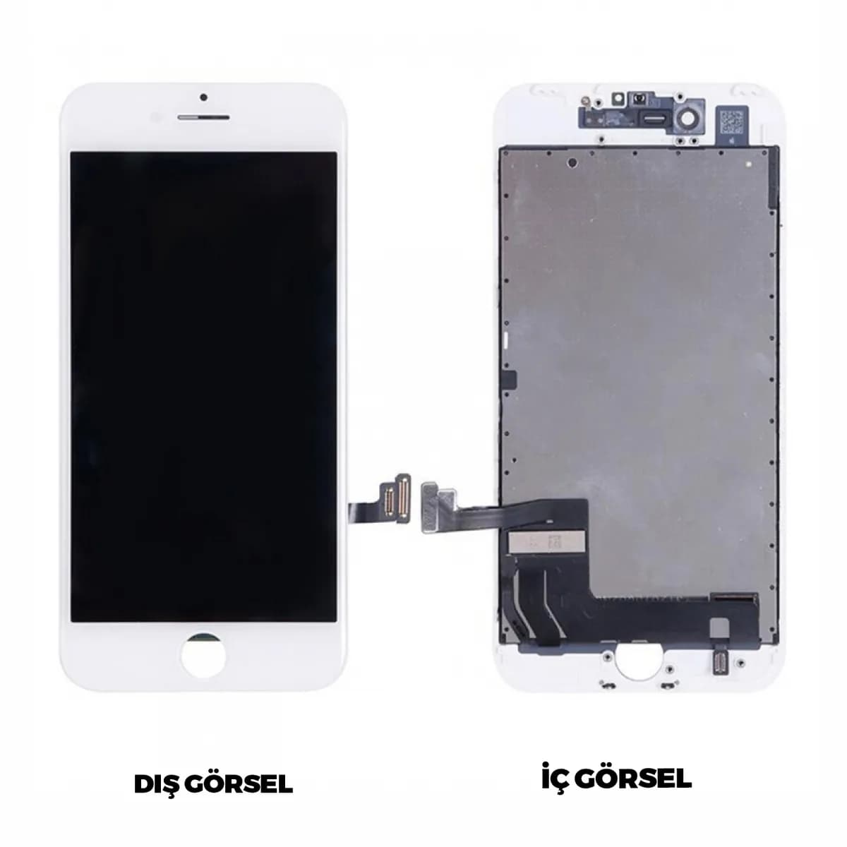 Gemtech Apple iPhone 7 Uyumlu Org Lcd+Dokunmatik+Çıtalı (Beyaz)