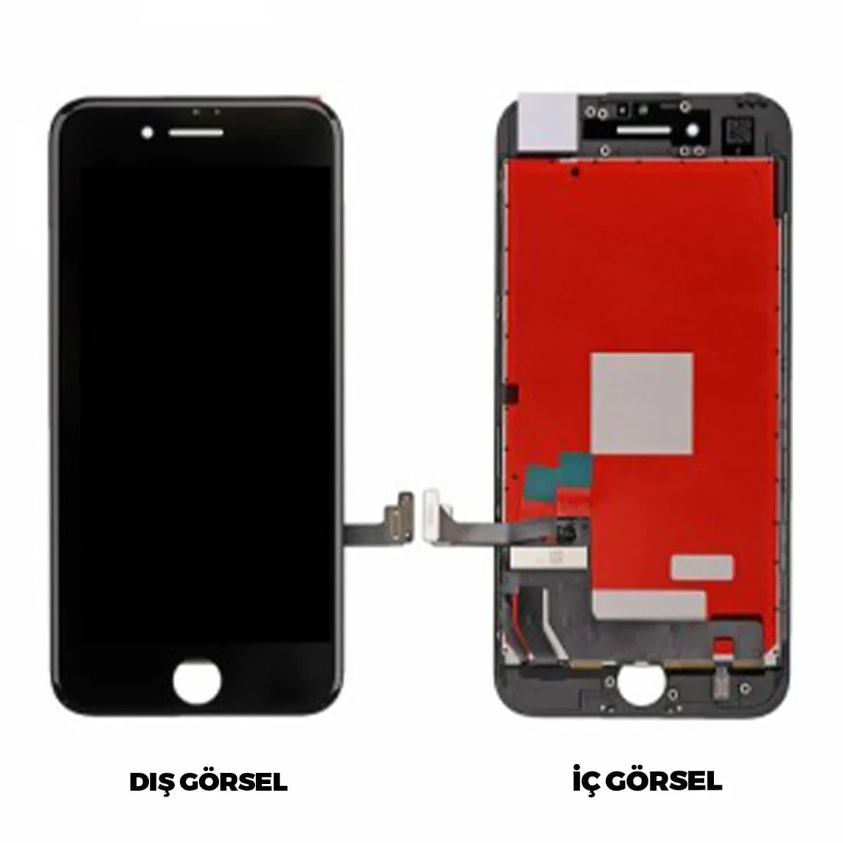 Gemtech Apple iPhone 7 Uyumlu Org Lcd+Dokunmatik+Çıtalı (Siyah)
