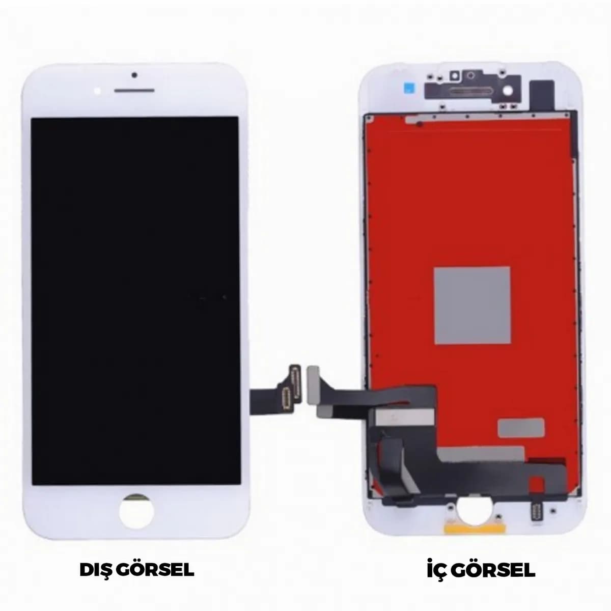 Gemtech Apple iPhone 8 Uyumlu Org Lcd+Dokunmatik (Beyaz)