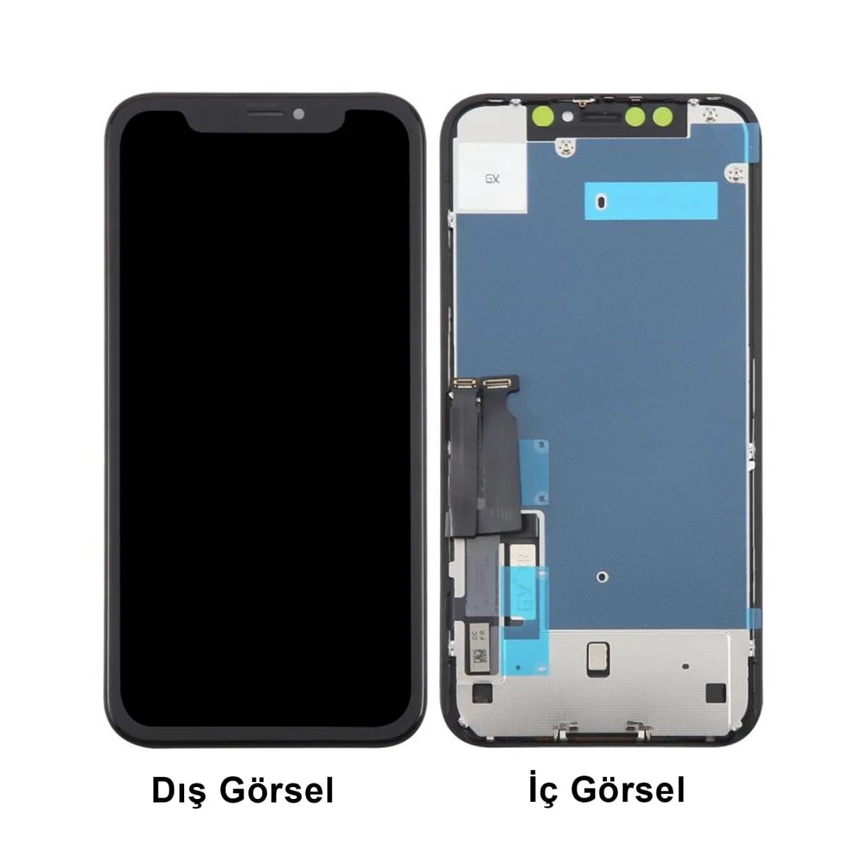 Gemtech Apple iPhone XR Uyumlu GX Oled Lcd+Dokunmatik+Çıtalı (Siyah)