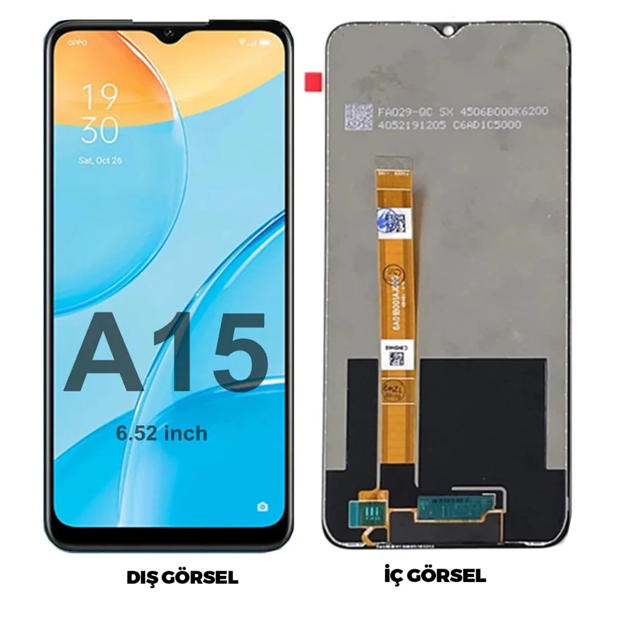 Gemtech Oppo A15 Uyumlu Org Lcd+Dokunmatik (Siyah)
