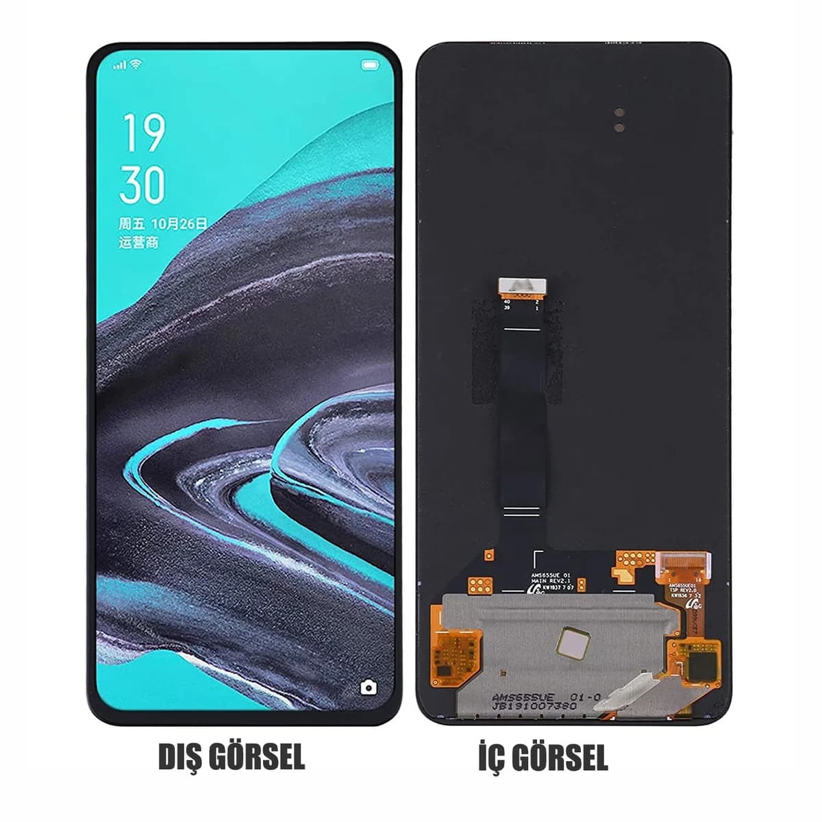 Gemtech Oppo Reno 2 Uyumlu Org Lcd+Dokunmatik (Siyah)