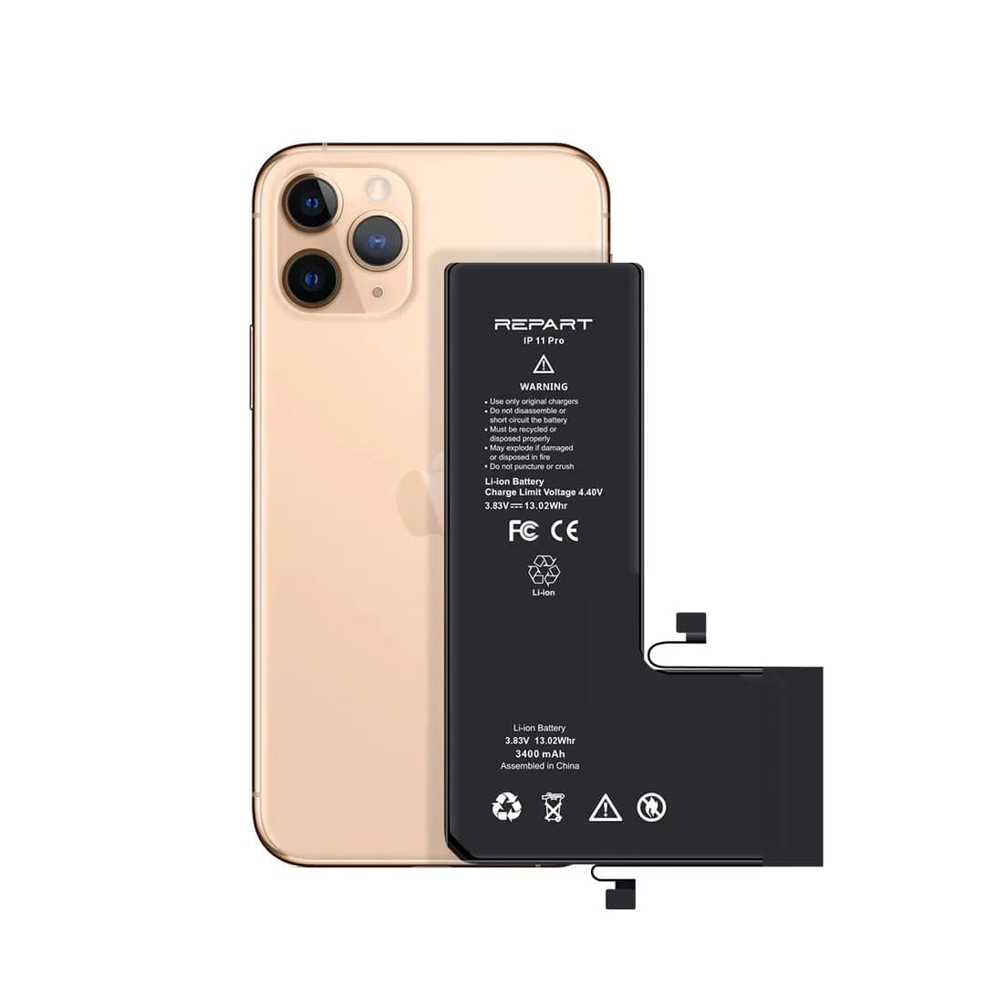 Gemtech Repart Apple iPhone 11 Pro Uyumlu 3400 mAh Güçlendirilmiş Batarya