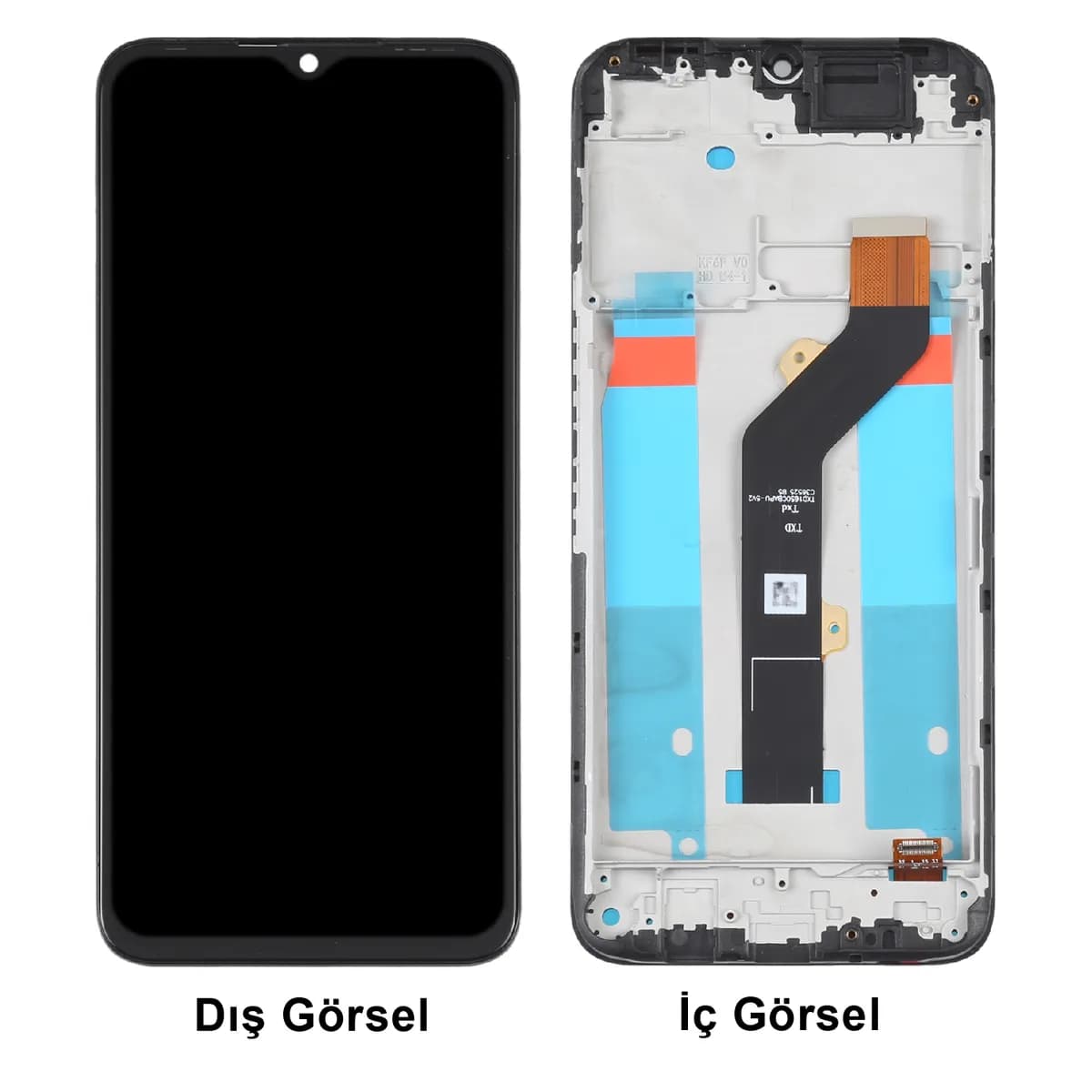 Gemtech Tecno Spark 7 Uyumlu Org Lcd+Dokunmatik+Çıtalı (Siyah)
