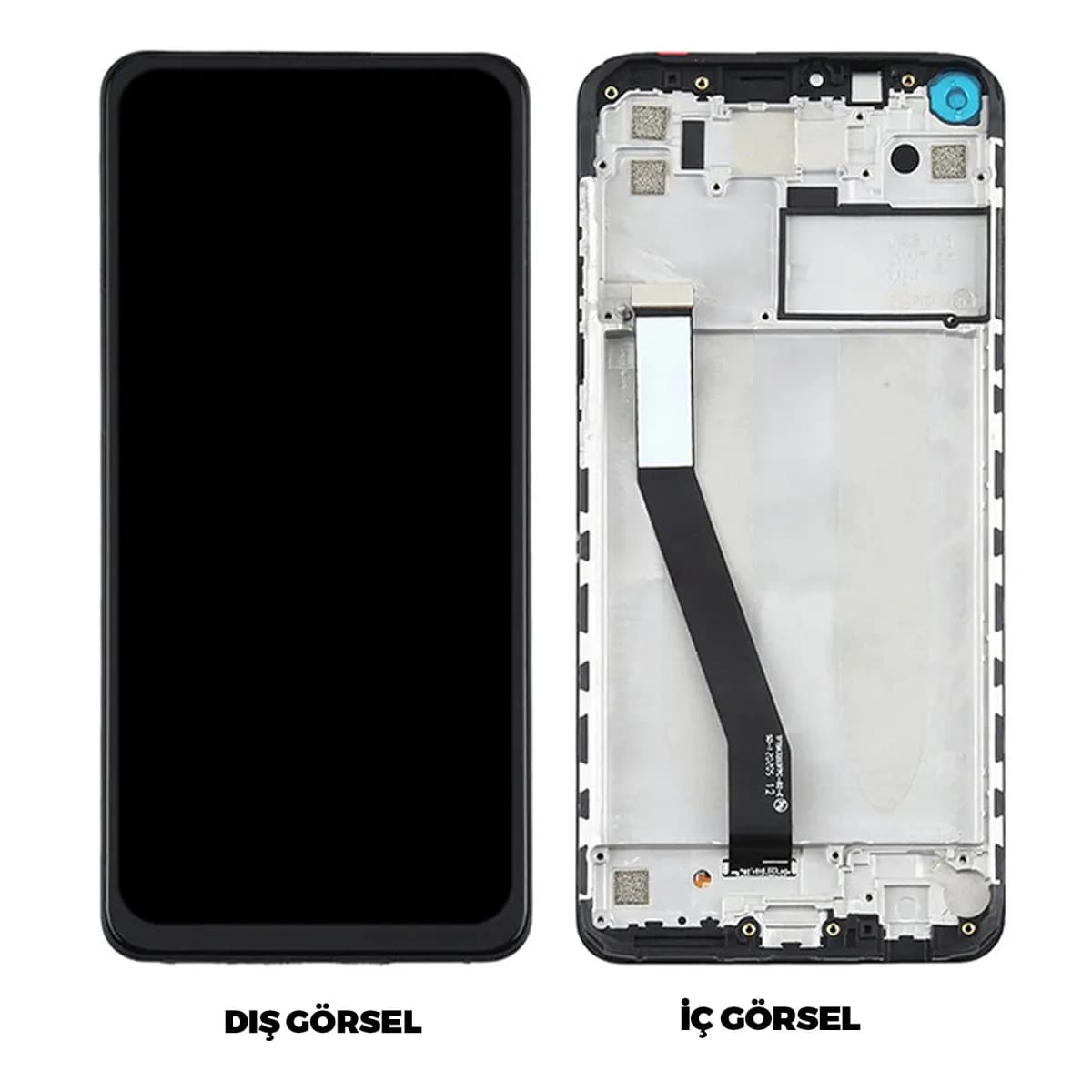 Gemtech Xiaomi Redmi Note 9 Uyumlu Org Lcd+Dokunmatik+Çıtalı (Siyah)