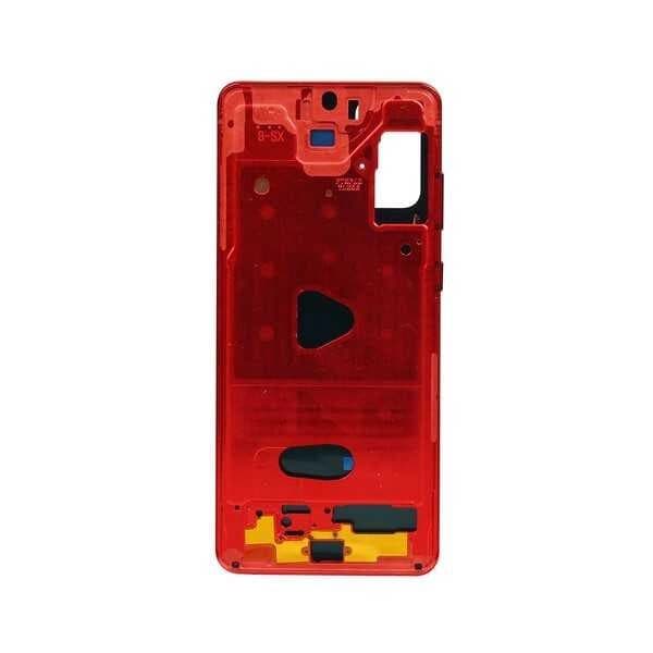 GemTech Samsung Uyumlu Galaxy S20 Plus G985 Kasa Kapak Kırmızı Çıtalı