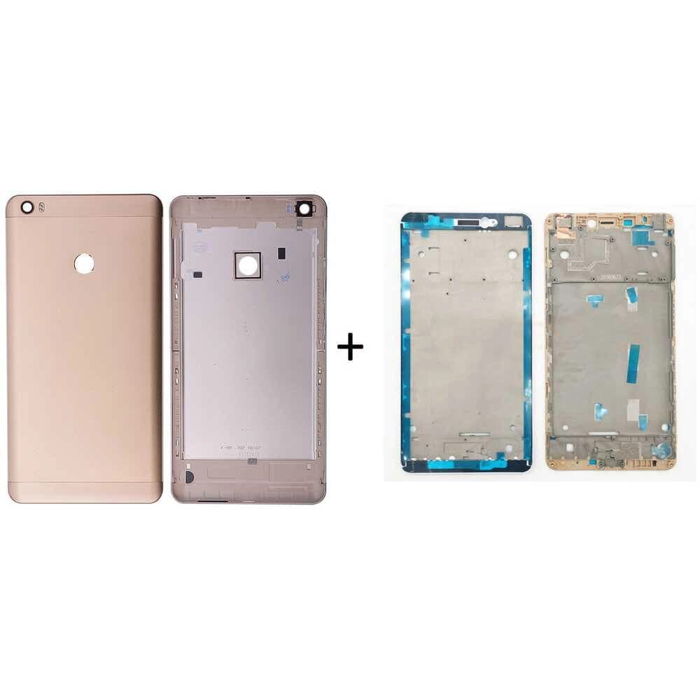 GemTech Xiaomi Uyumlu Mi Max Kasa Kapak Gold Çıtalı