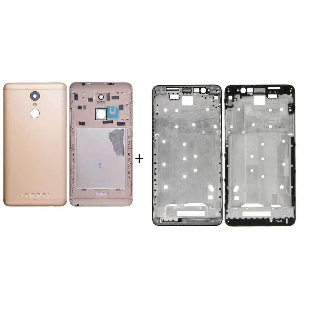 GemTech Xiaomi Uyumlu Redmi Note 3 Kasa Kapak Gold Çıtalı
