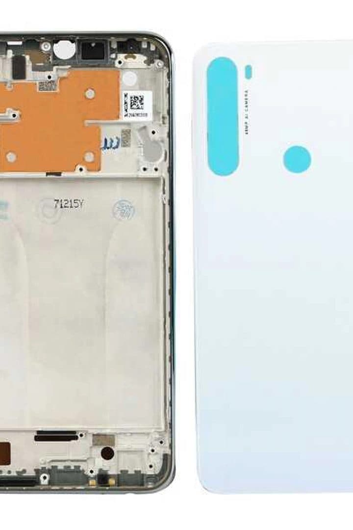 GemTech Xiaomi Uyumlu Redmi Note 8 Kasa Kapak Beyaz Çıtalı