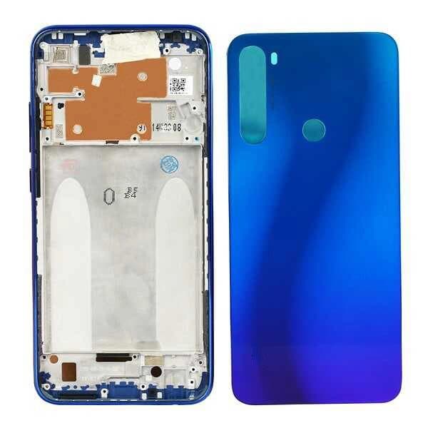 GemTech Xiaomi Uyumlu Redmi Note 8 Kasa Kapak Mavi Çıtalı