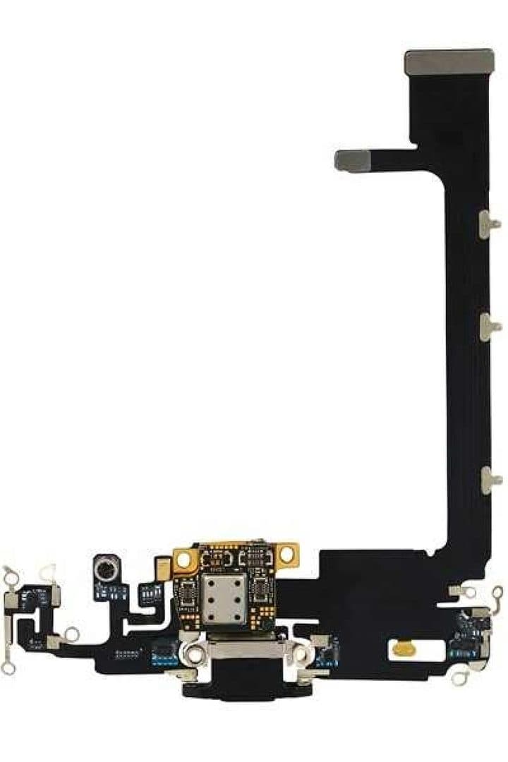 GemTech Apple Uyumlu iPhone 11 Pro Max Şarj Soketli Mikrofon Filmi Flex Siyah Servis