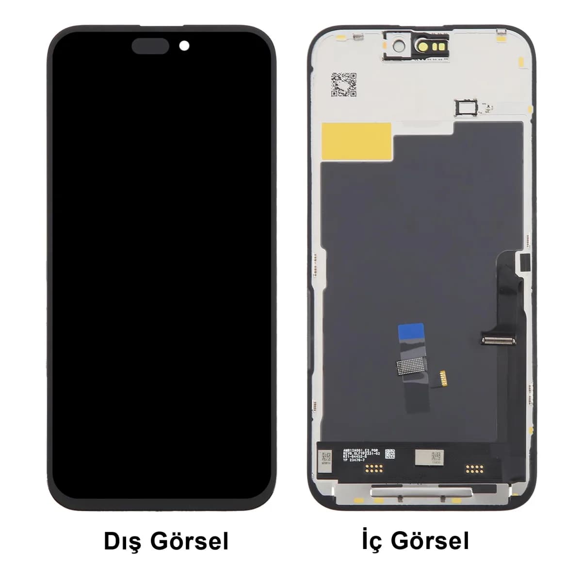 Gemtech Apple iPhone 15 Pro Max Uyumlu Diagnostics Lcd+Dokunmatik+Çıtalı (Siyah)