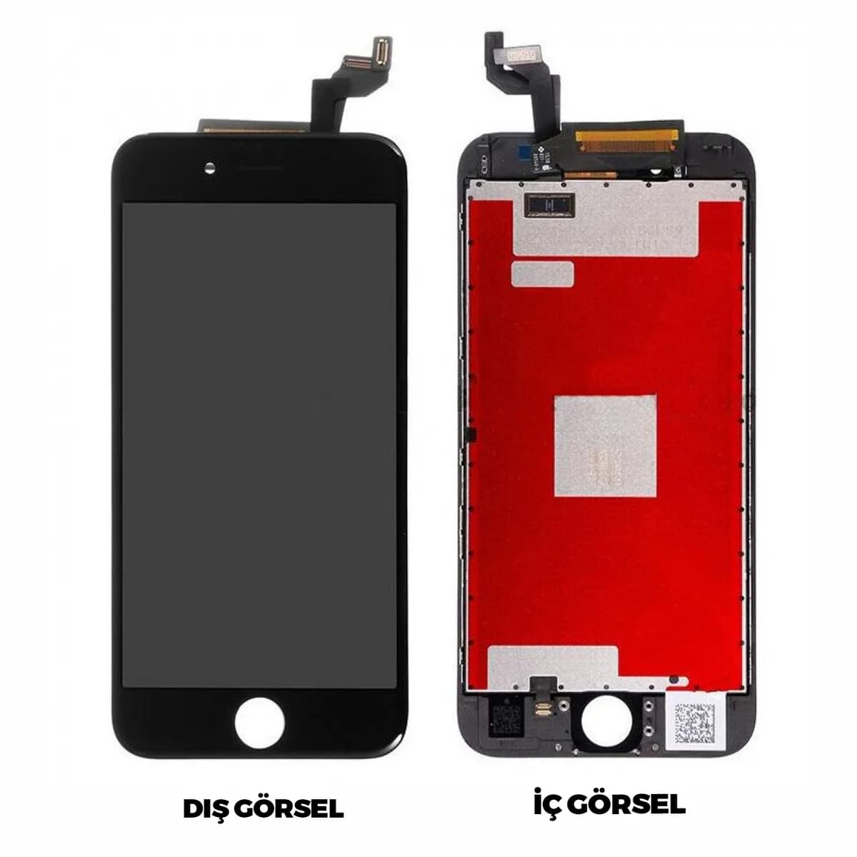 Gemtech Apple iPhone 6S Uyumlu AA Kalite Lcd+Dokunmatik+Çıtalı (Siyah)