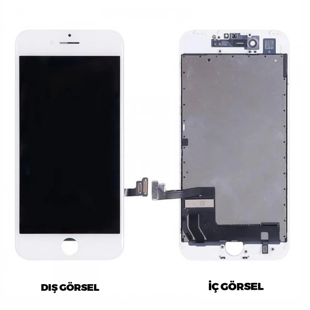 Gemtech Apple iPhone 7 Uyumlu AAA Kalite Lcd+Dokunmatik+Çıtalı (Beyaz)