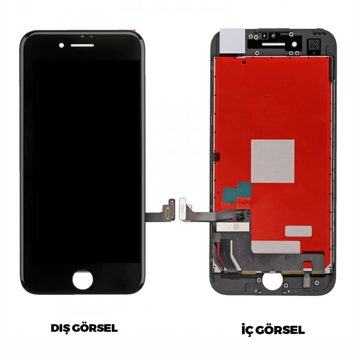 Gemtech Apple iPhone 7 Uyumlu AAA Kalite Lcd+Dokunmatik+Çıtalı (Siyah)