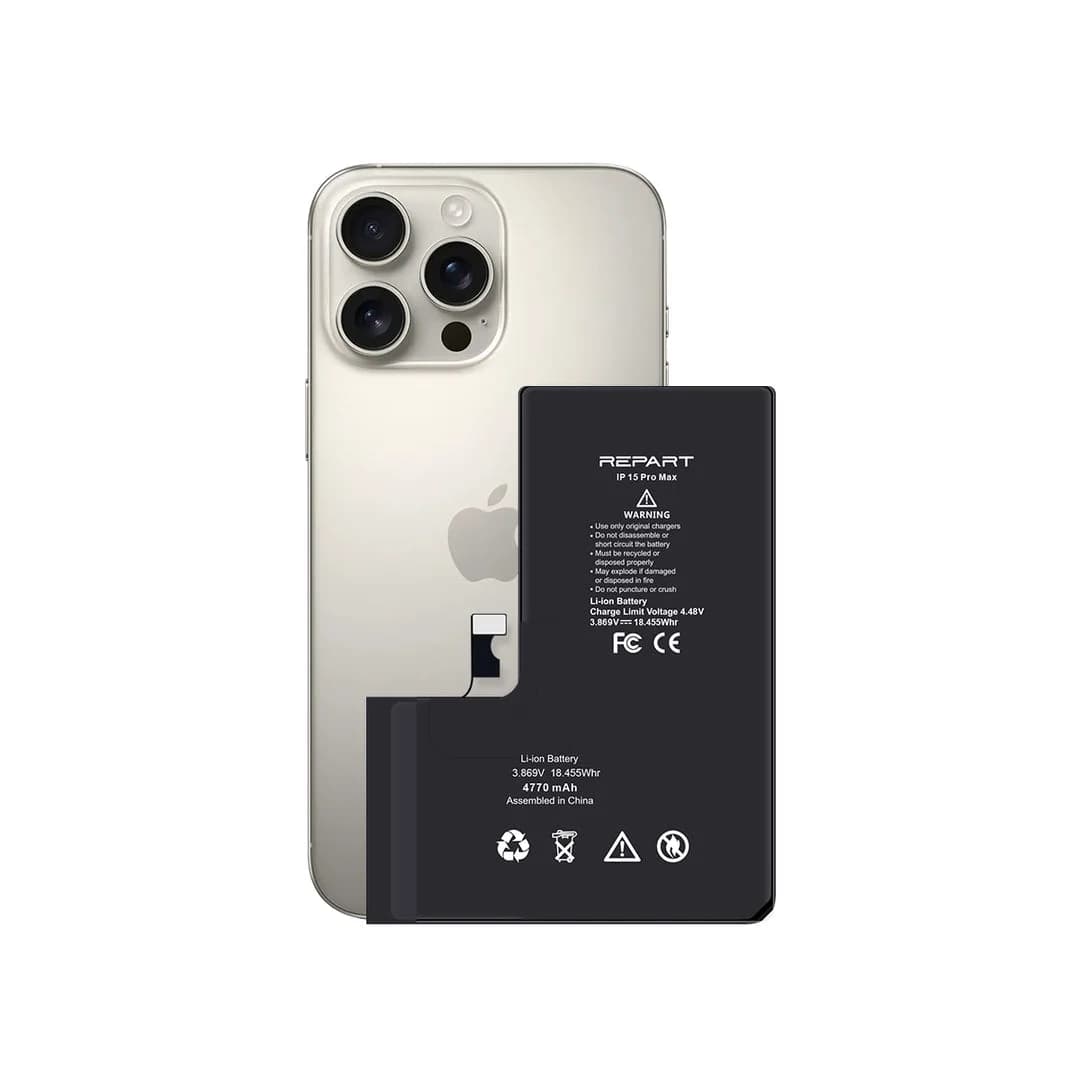 Gemtech Repart Apple iPhone 15 Pro Max Uyumlu 4780 mAh Güçlendirilmiş Batarya (Diagnostic Used)