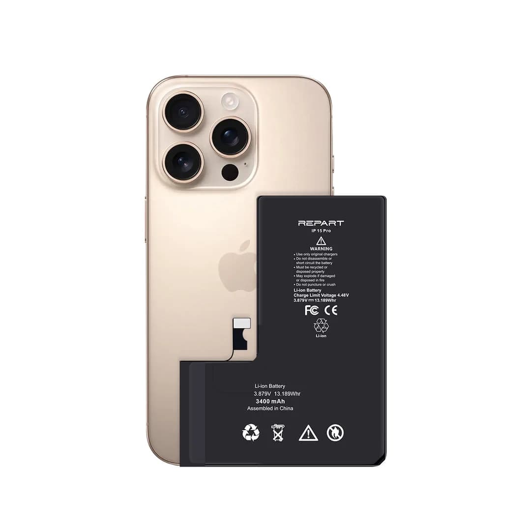 Gemtech Repart Apple iPhone 15 Pro Uyumlu 3420 mAh Güçlendirilmiş Batarya (Diagnostic Used)